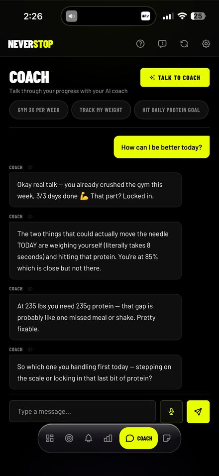 AI coach conversation